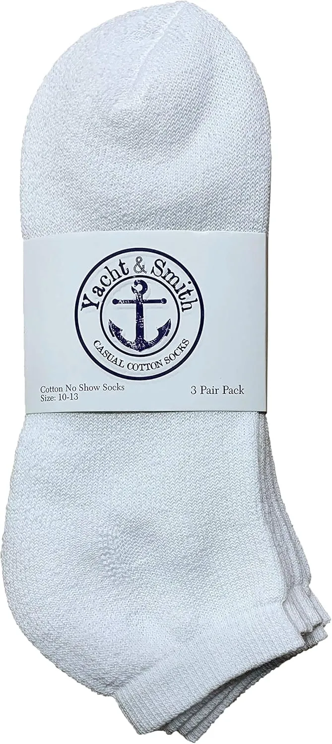 120 Pairs Of Yacht & Smith Mens Wholesale Bulk No Show Ankle Socks, Cotton Sport Athletic Socks - Size 10-13