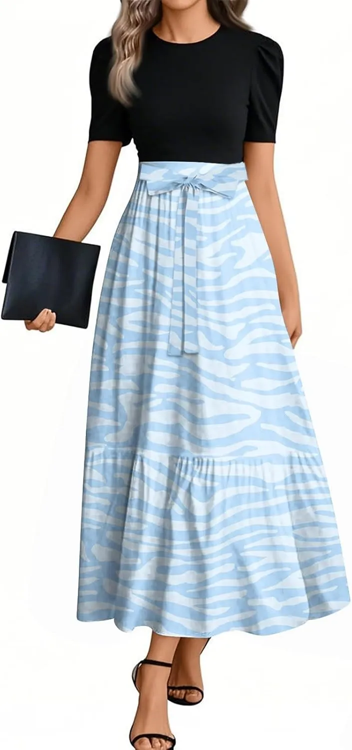 2025 Boho Dresses, Beach Floral Print Maxi Women's Jumpsuits Spring Bow Crew Neck Womens Romper