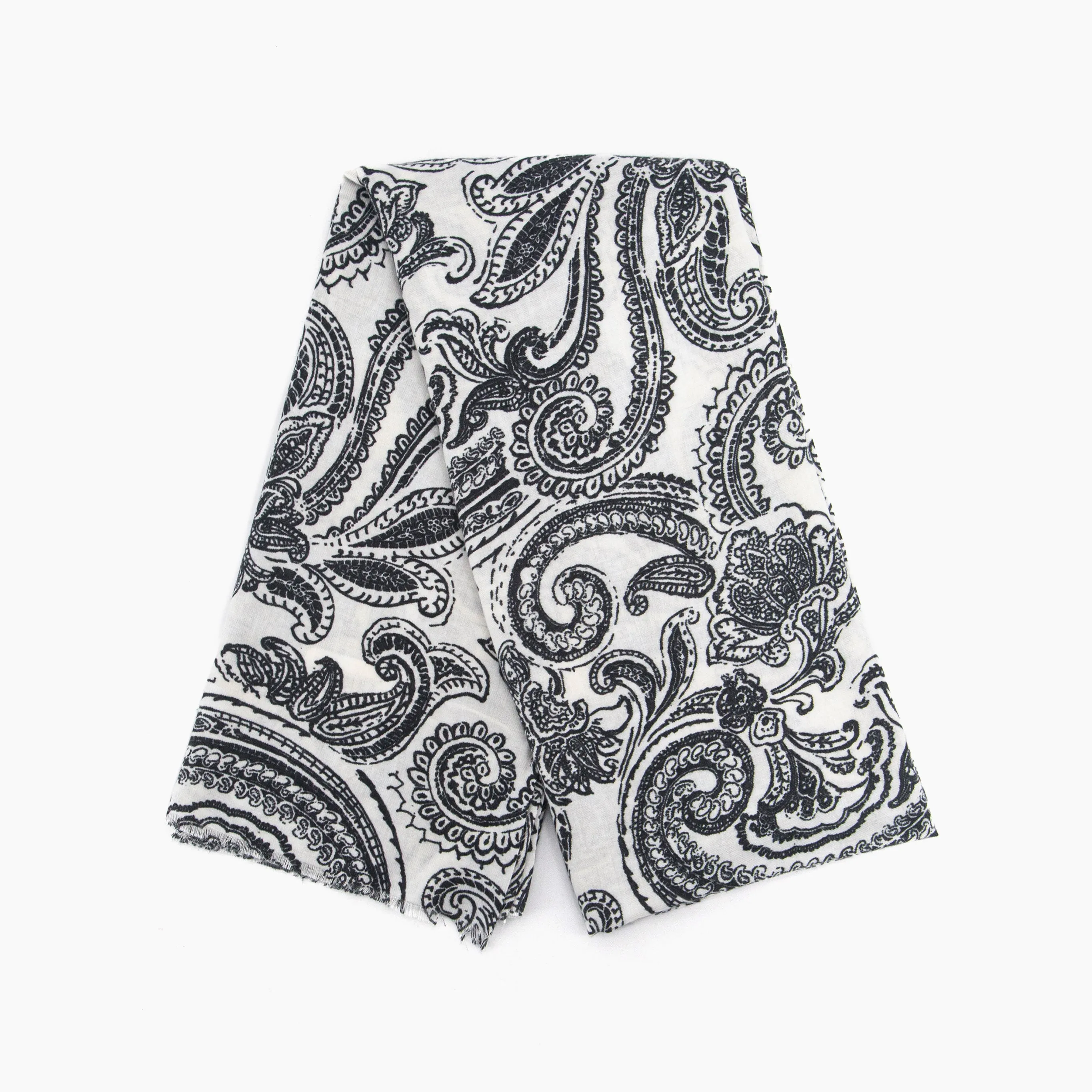 Ailidh Lightweight Scarf - Cream, Paisley