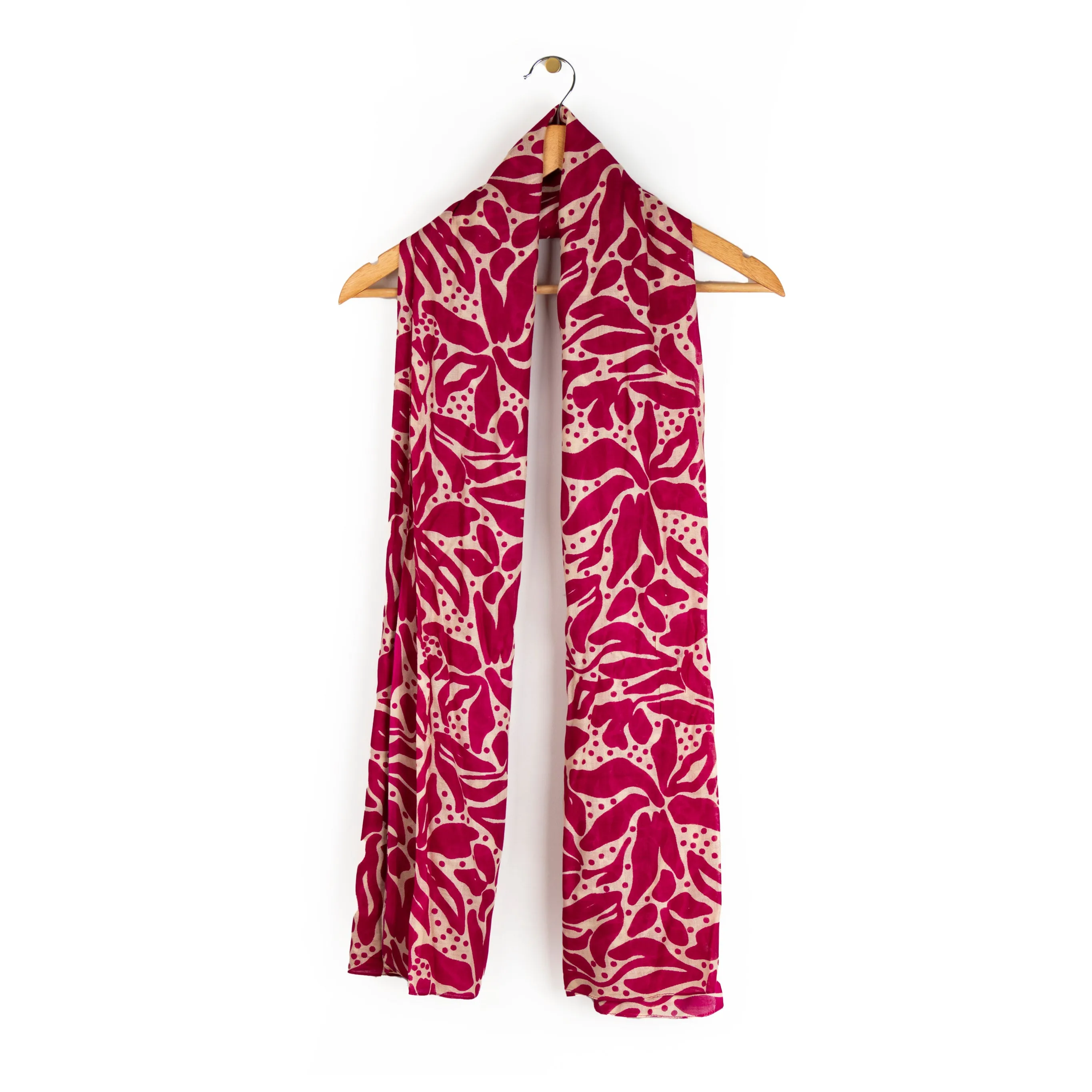 Allie Lightweight Scarf - Fuchsia/Cream, Floral