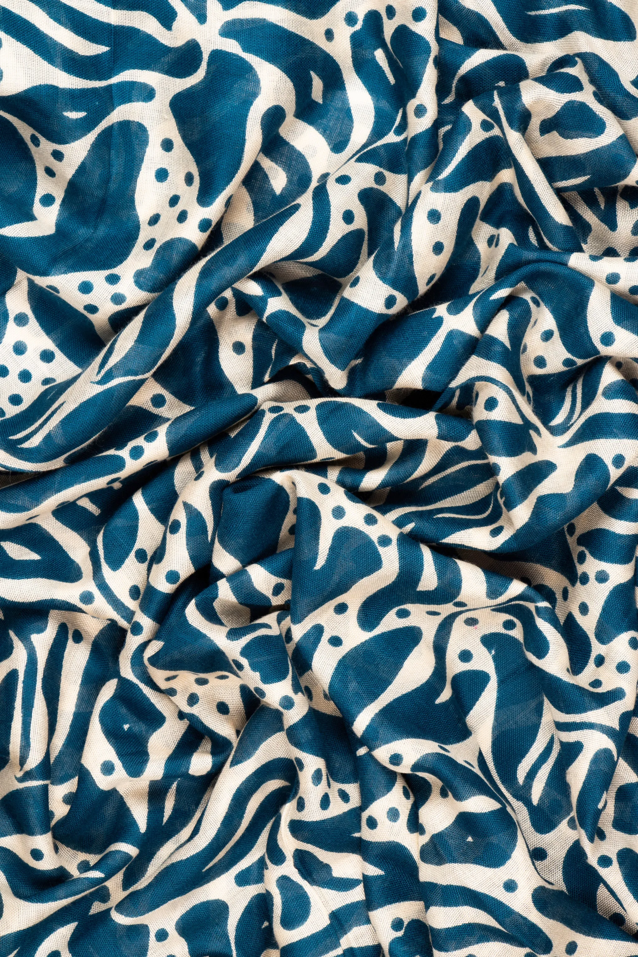 Allie Lightweight Scarf - Teal/Cream, Floral