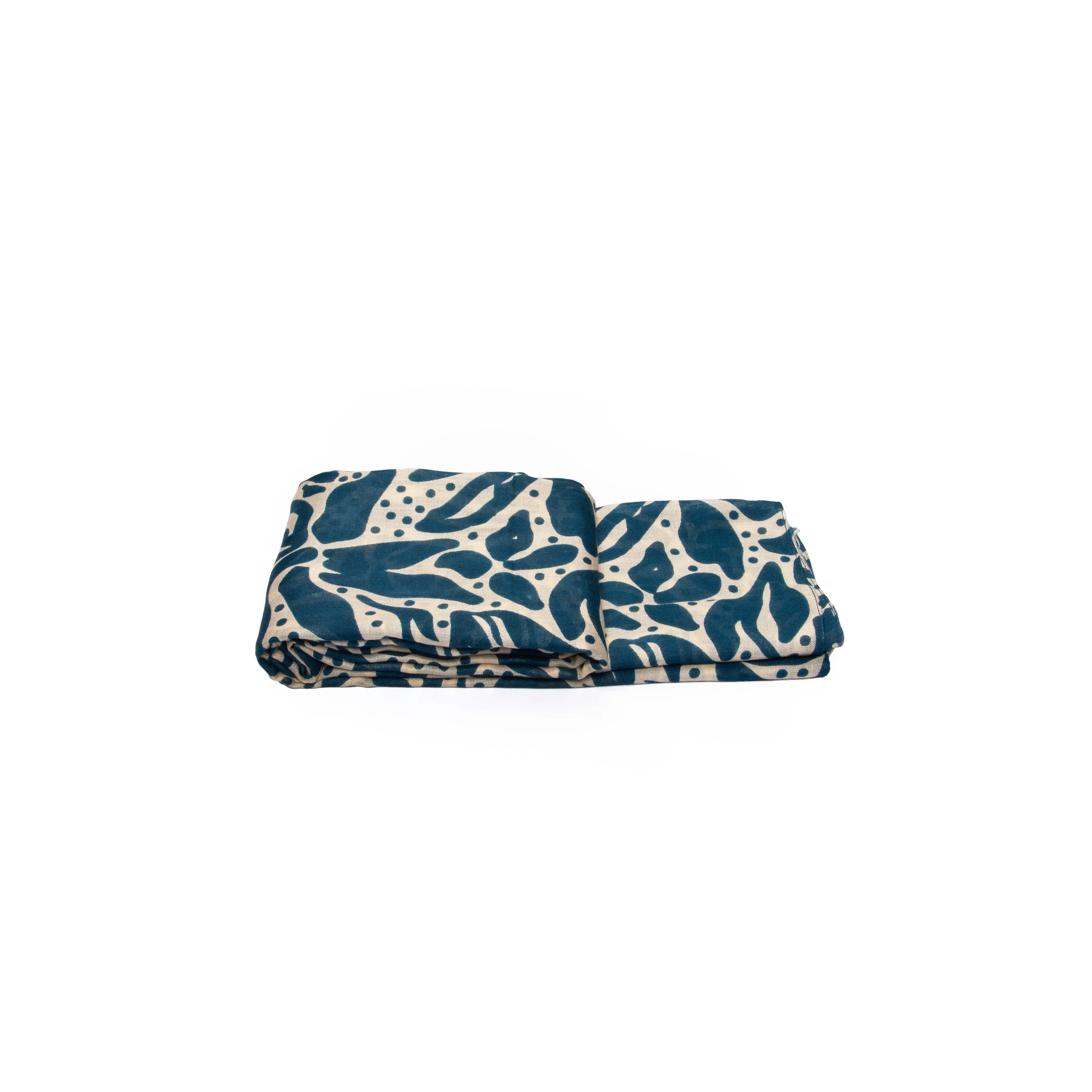 Allie Lightweight Scarf - Teal/Cream, Floral