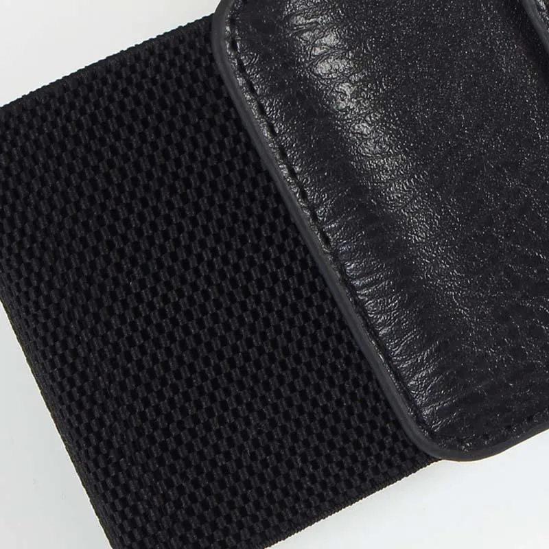 Black PU Classy Wide Waist Belt For Woman