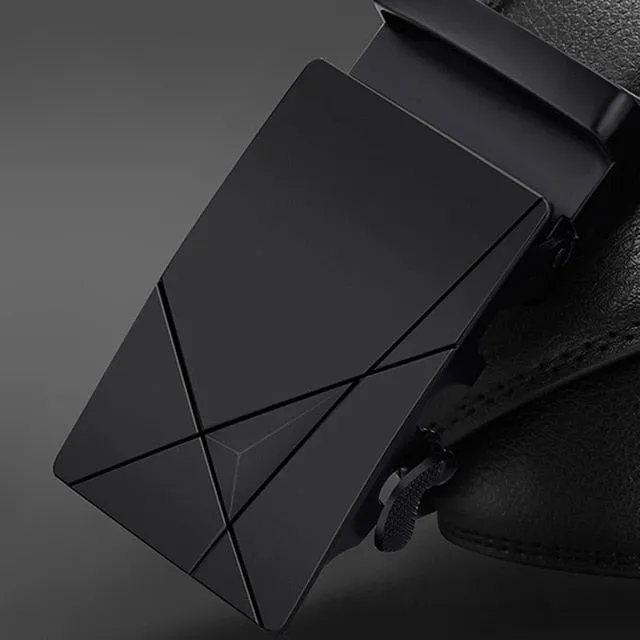 Business Lengthened Belts Fashion Men casual Automatic Buckle Minimalist Design Leather Belt Coffee Belts