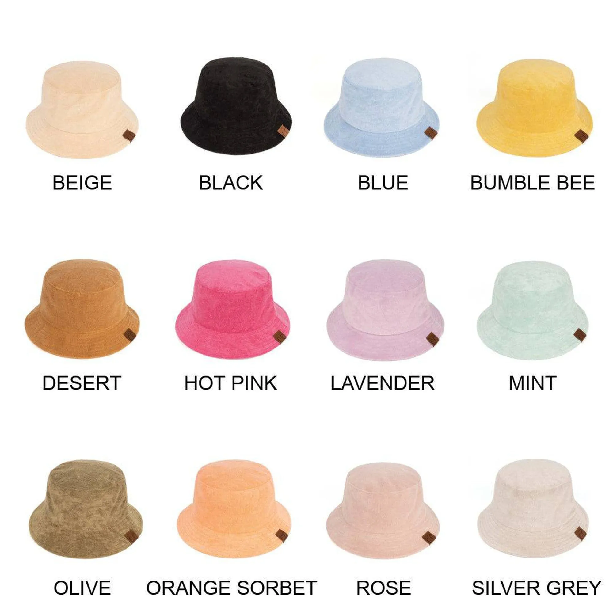 CC Foldable Terry Cloth Bucket Hat