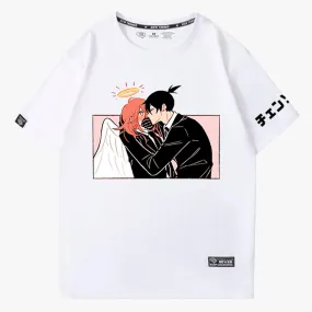 Chainsaw Man Akiangel Aki Kissing Angel T-Shirt