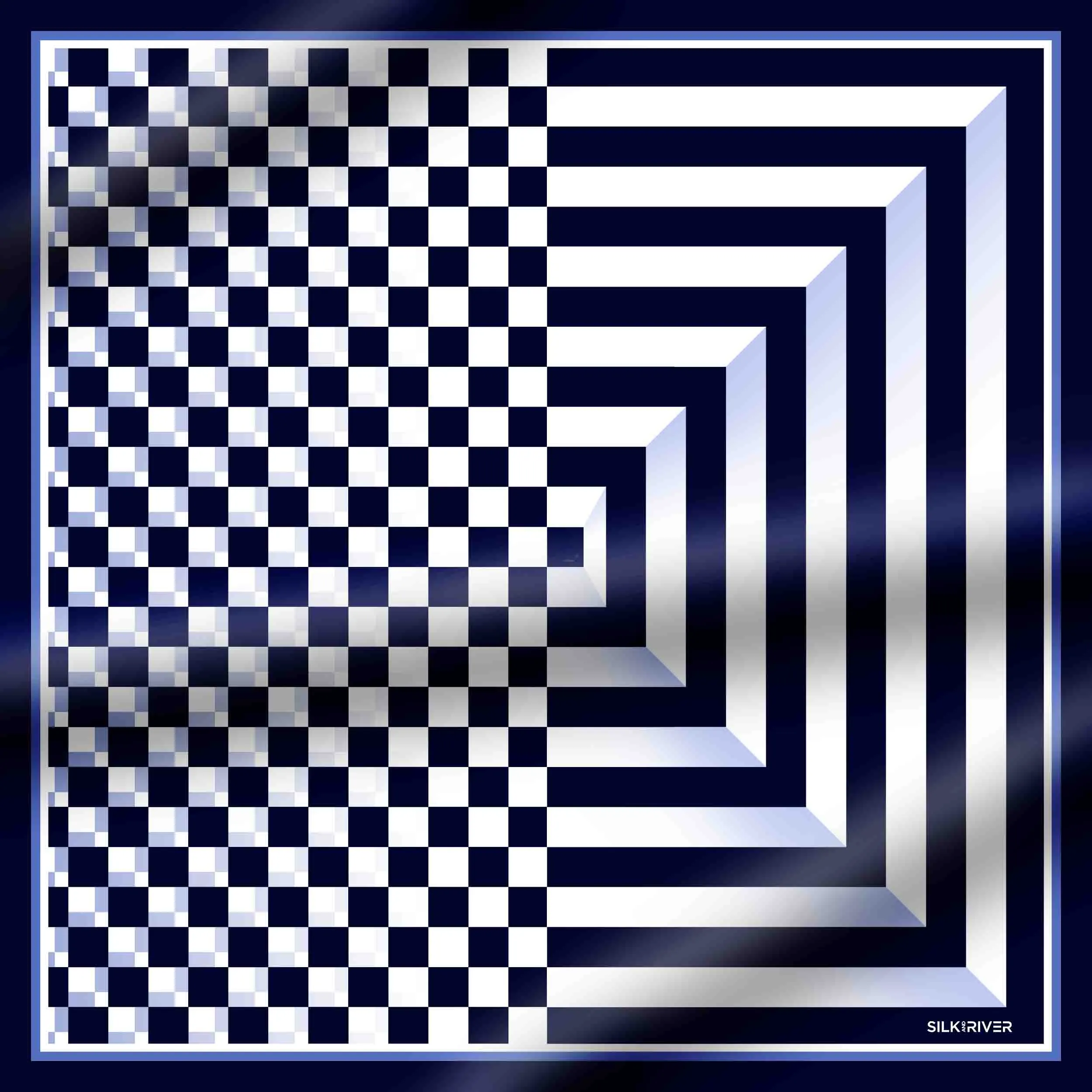 CHECKERS D.BLUE-WHITE-BLUE