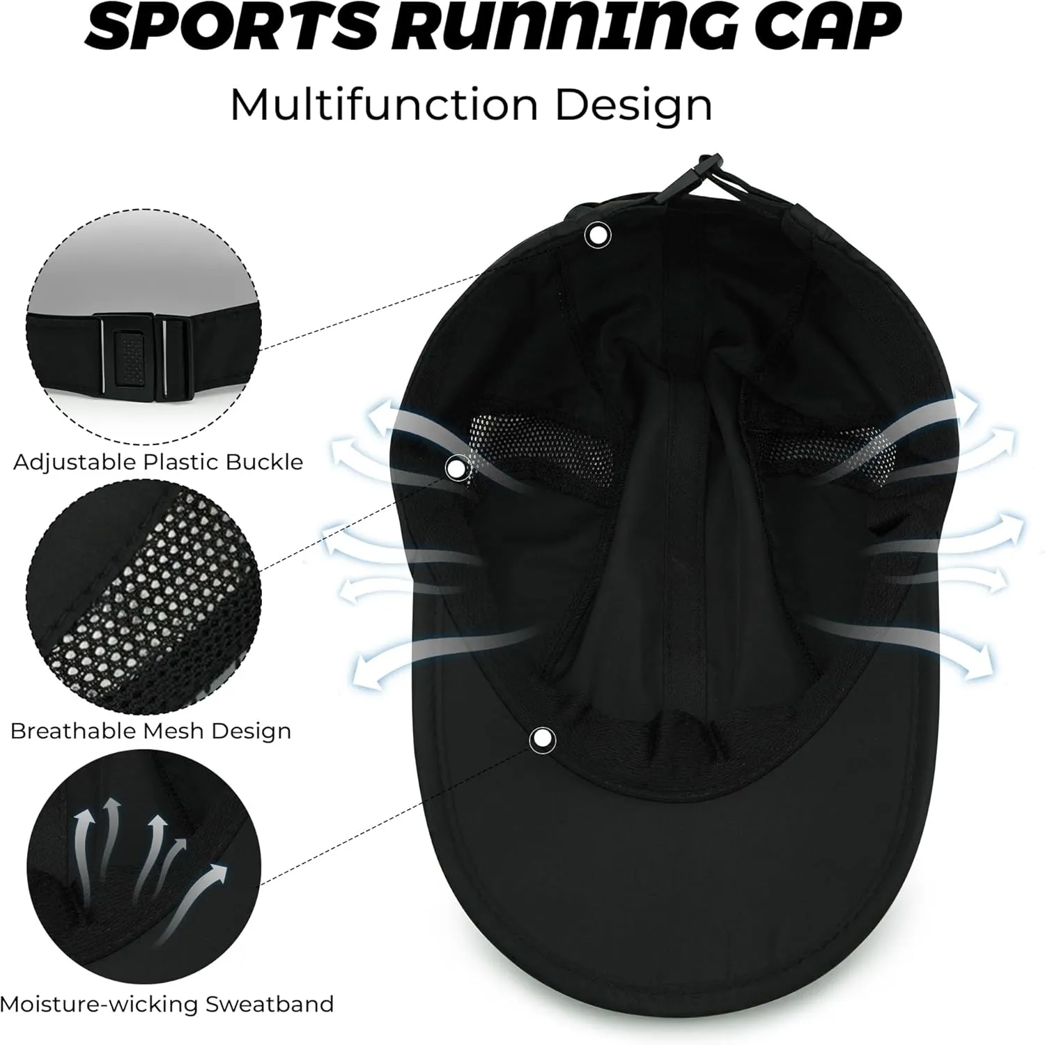 CLAPE Outdoor Sun Visor Hats Lightweight Waterproof Breathable Sports Hat UPF50  Ultra Thin Cooling Baseball Hats