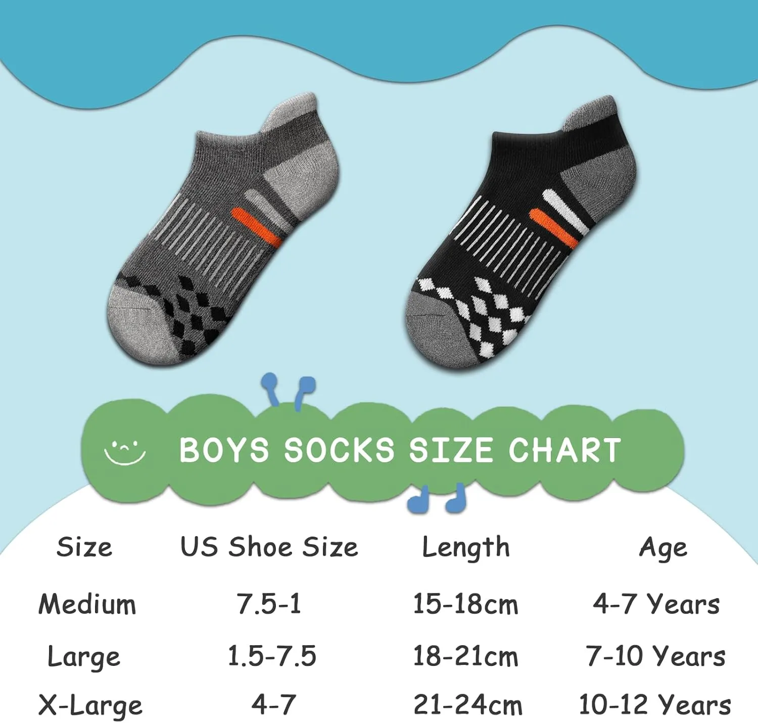 Comfoex 10 Pairs Boys Socks Ankle Athletic Socks For Big Little Kids Cotton Half Cushioned Socks