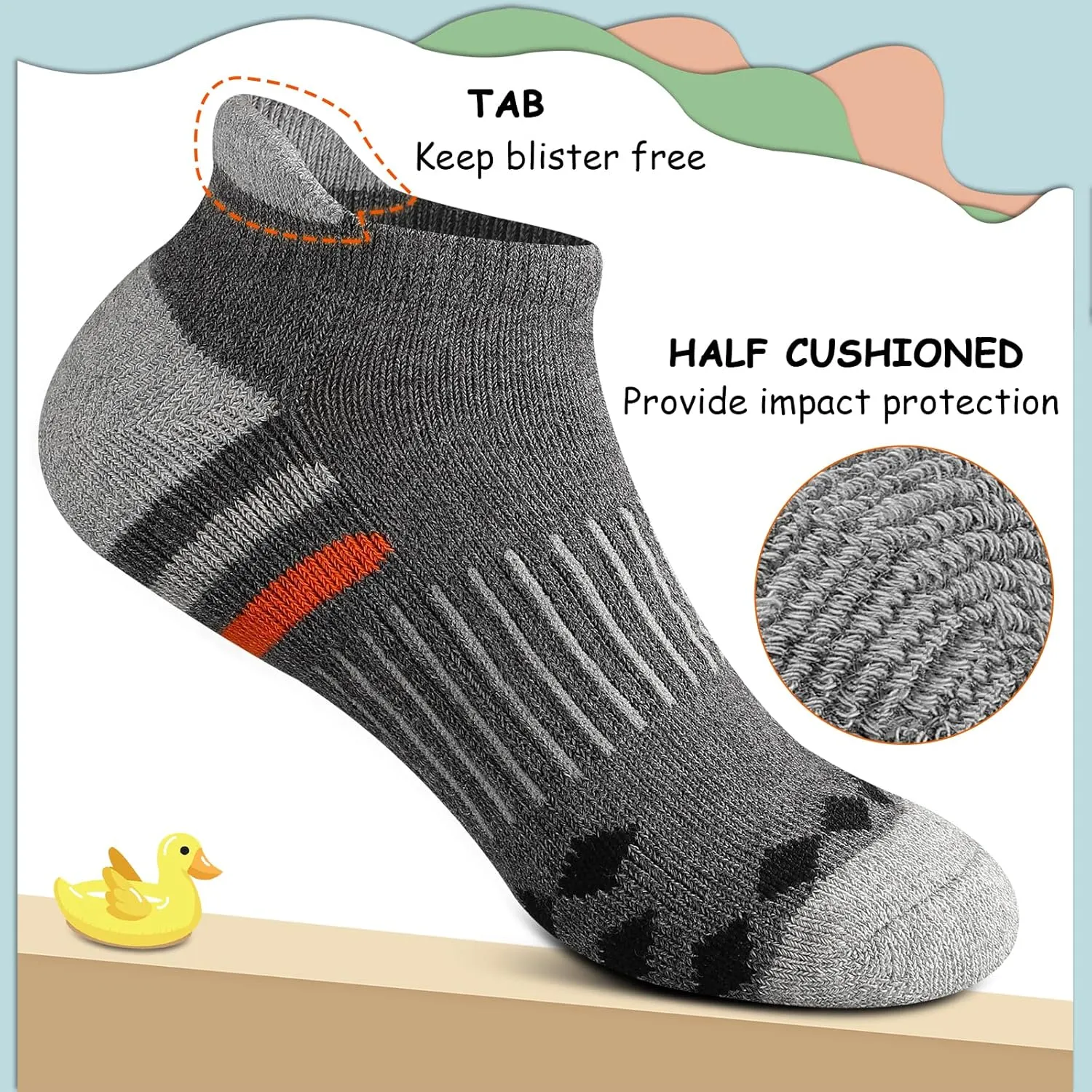 Comfoex 10 Pairs Boys Socks Ankle Athletic Socks For Big Little Kids Cotton Half Cushioned Socks