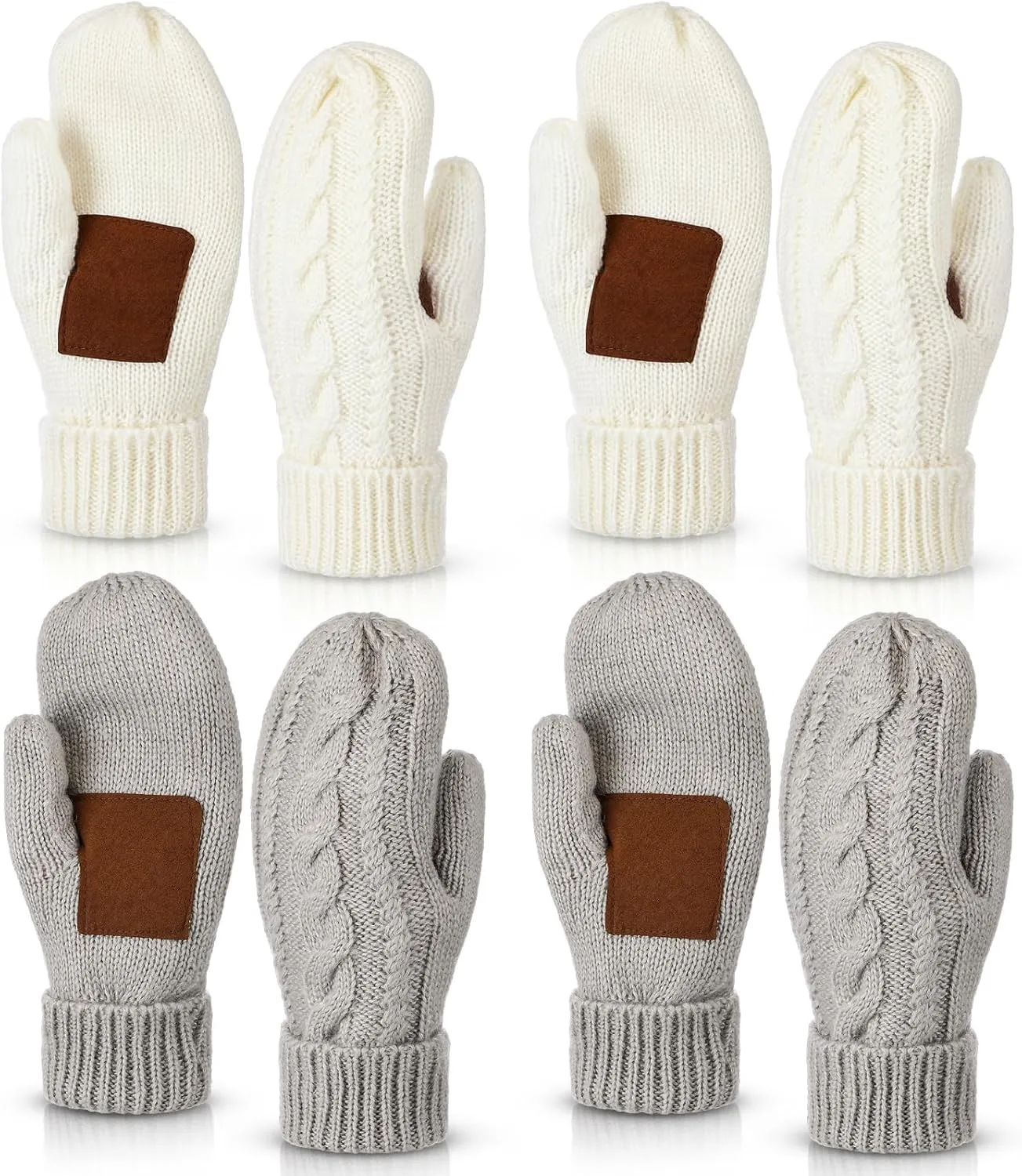 Coume Women Mittens Winter Gloves Cozy Thick Knitted Gloves Warm Soft Lining Cold Weather Mittens Gifts
