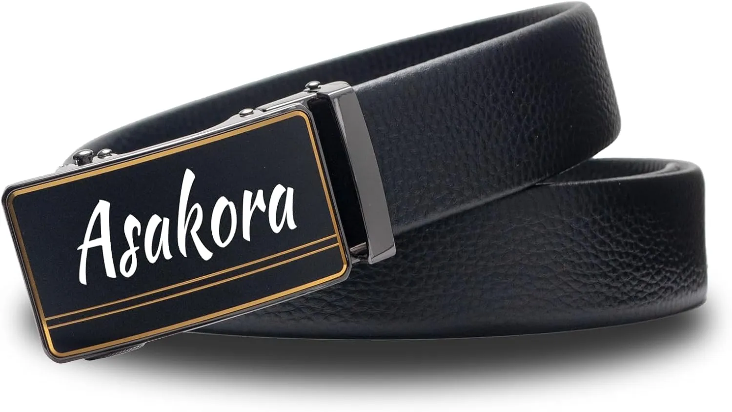 Custom Men's Belt,Personalized Engraved Name 1 3/8" Leather Ratchet Dress Belt,Customizable Fit,Elegant Gift Box