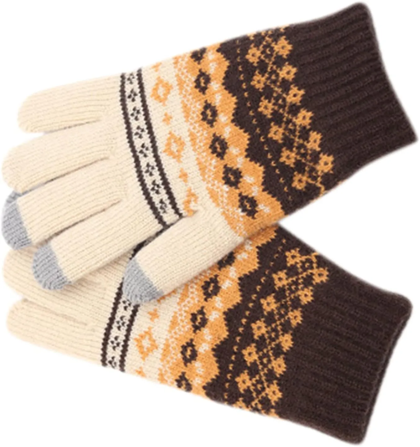 FUDERU Winter Touchscreen Gloves for Women, Women's Warm Driving Gloves Thermal Knit Soft Lined Texting Gloves