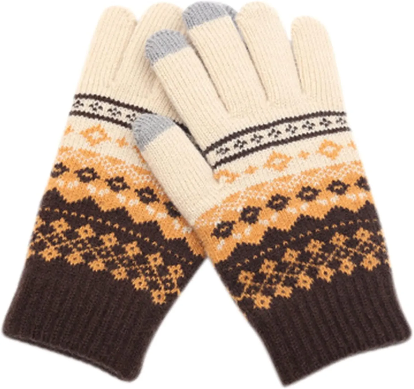 FUDERU Winter Touchscreen Gloves for Women, Women's Warm Driving Gloves Thermal Knit Soft Lined Texting Gloves