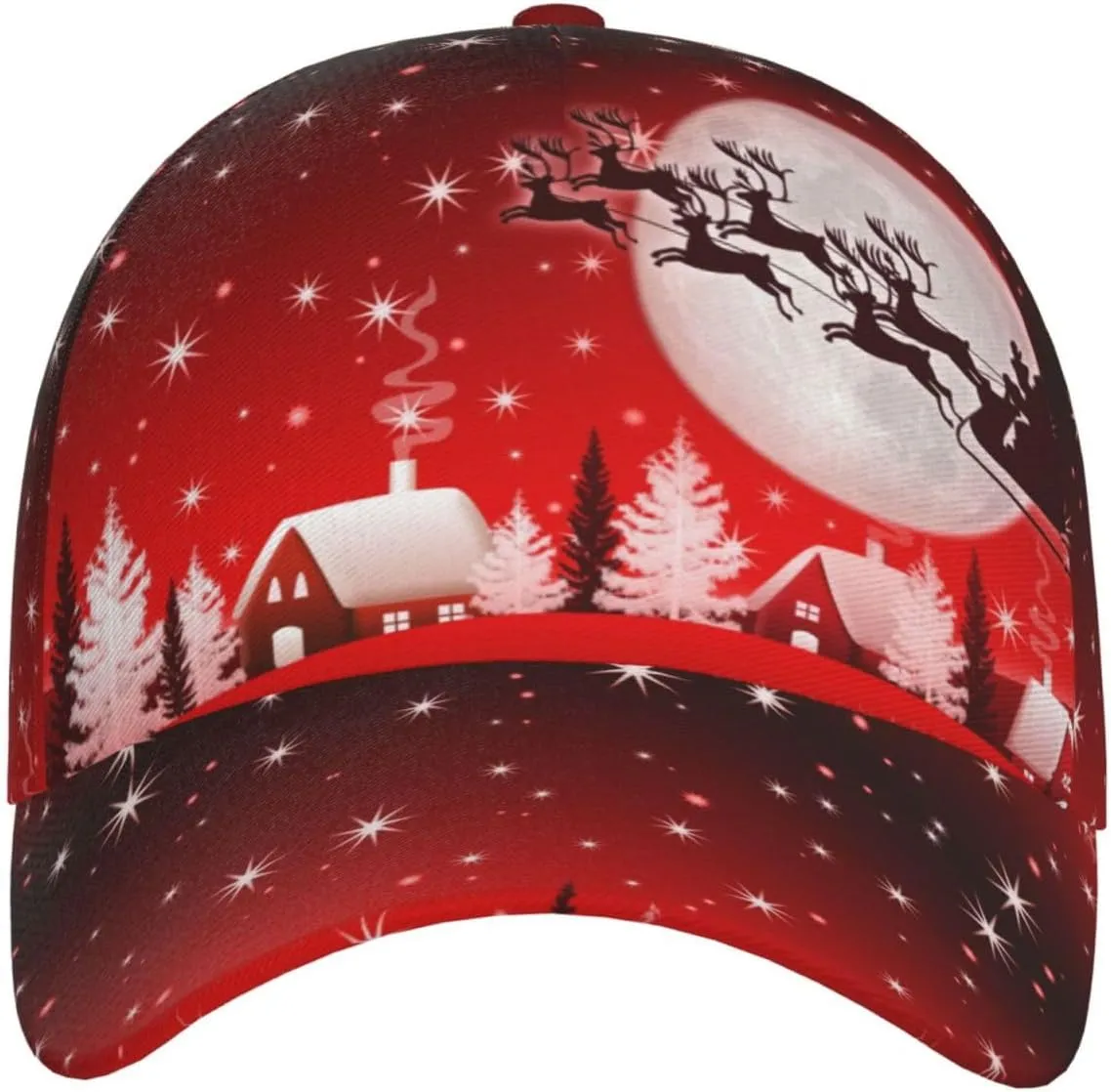 Funny Christmas Baseball Cap Adjustable Hat Xmas Snowflake Red Plaid Sun Cap for Men Women
