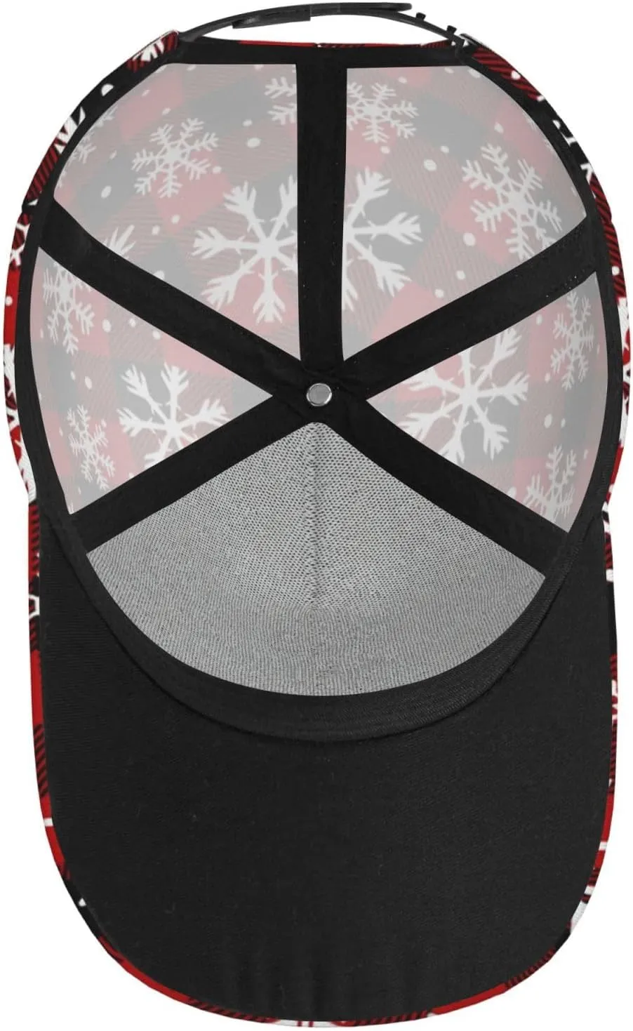 Funny Christmas Baseball Cap Adjustable Hat Xmas Snowflake Red Plaid Sun Cap for Men Women