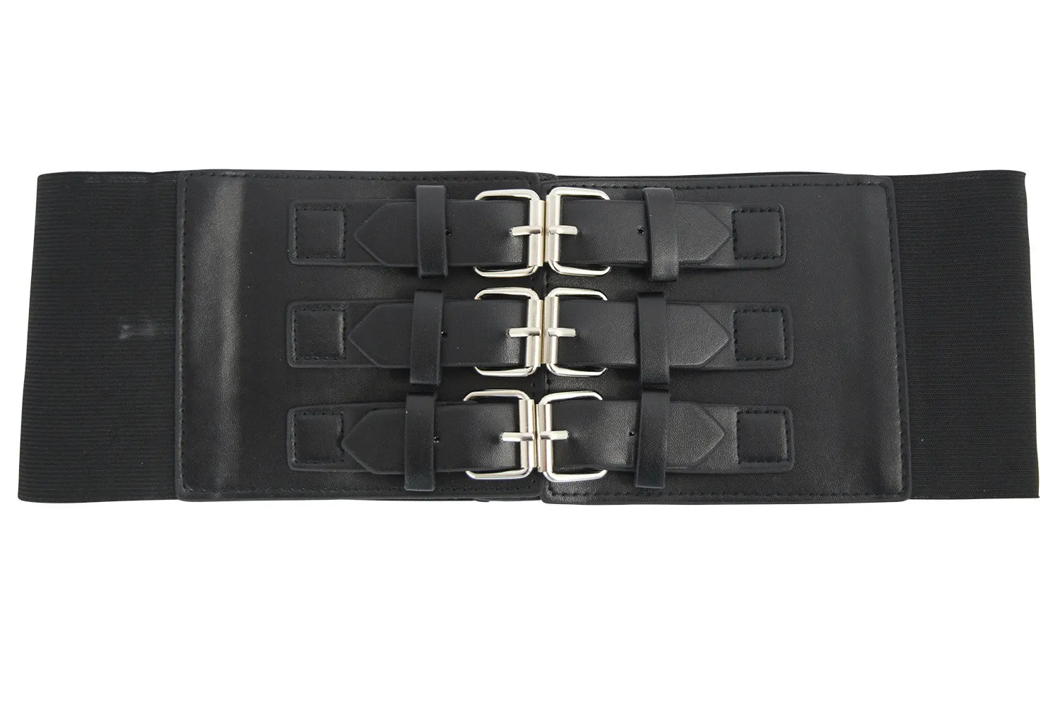 Gothic Cyber Steampunk Triple buckle Corset wide elastic belt