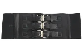 Gothic Cyber Steampunk Triple buckle Corset wide elastic belt