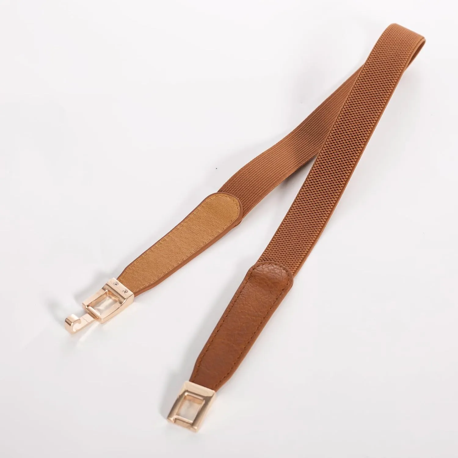 Hanna Nikole Skinny Elastic Belt for Women Retro Stretchy Belts Metal Buckle Thin Waist Belt for Dress Jeans