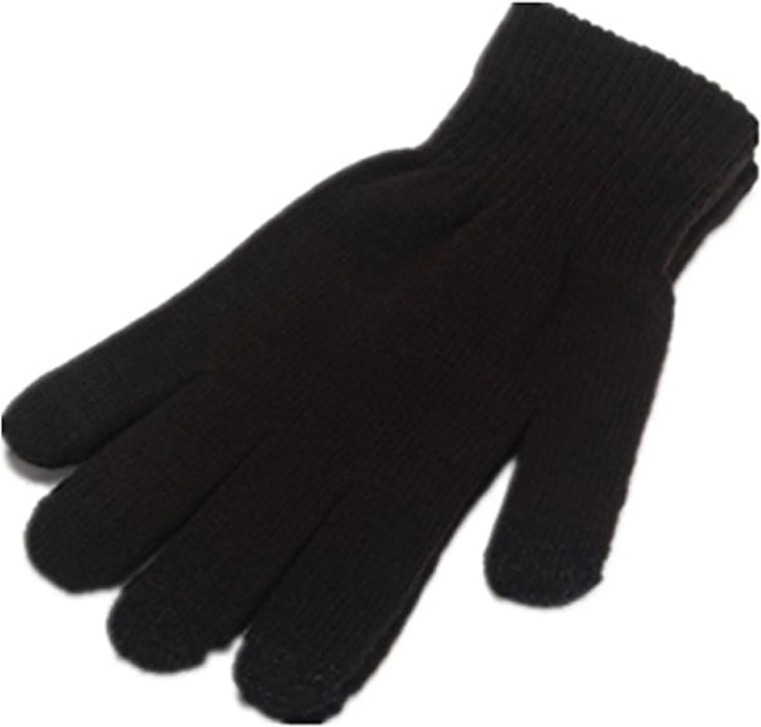 IT'S RIDIC! Warm Knitted Stretch touchscreen/texting winter gloves with a soft texture. Black (300)