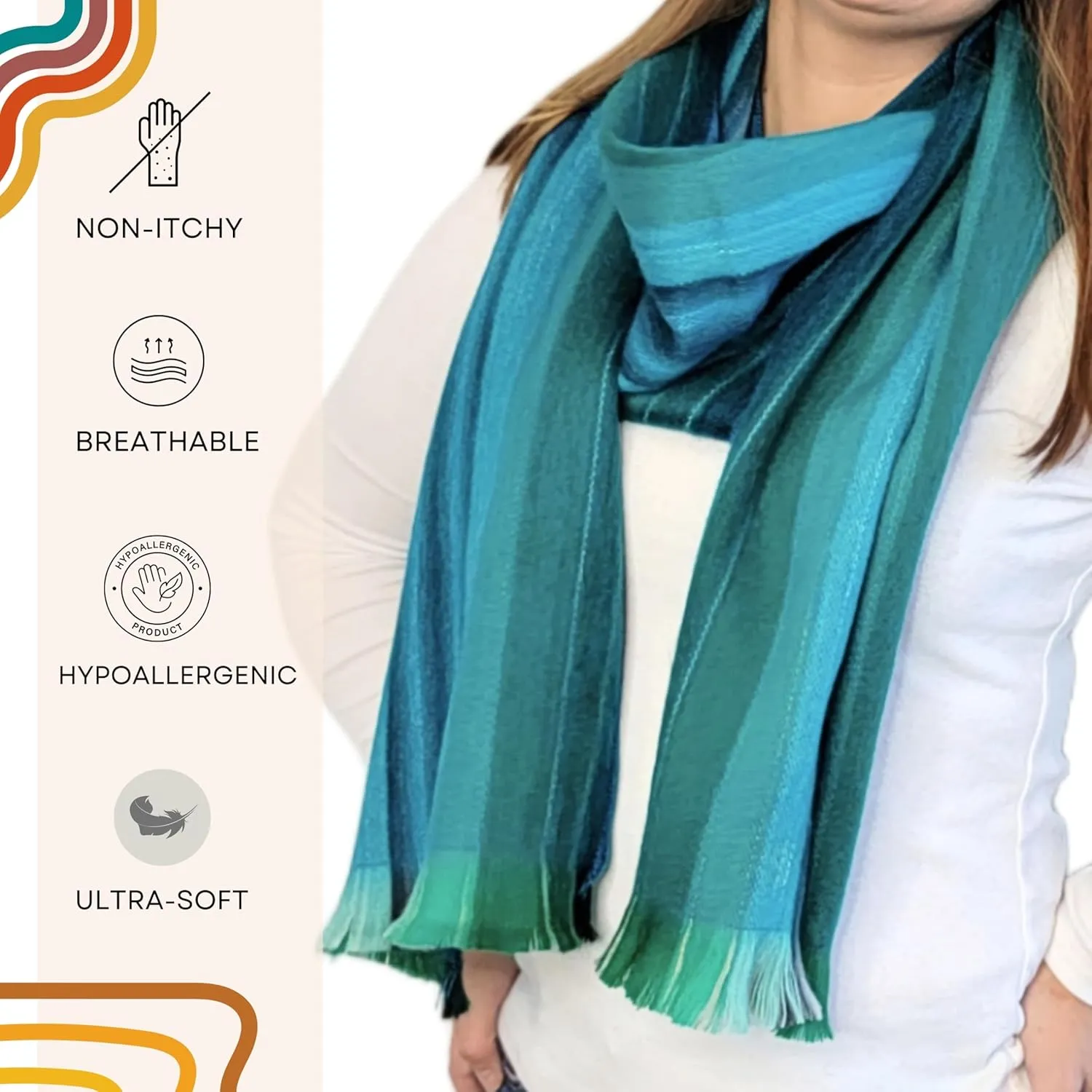 LATITUDE ZERO Alpaca Wool Blend Scarf - Unisex, Super Soft & Warm, Ideal gift for Men & Women