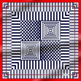 LINE & SQUARE WHITE-BLACK-RED