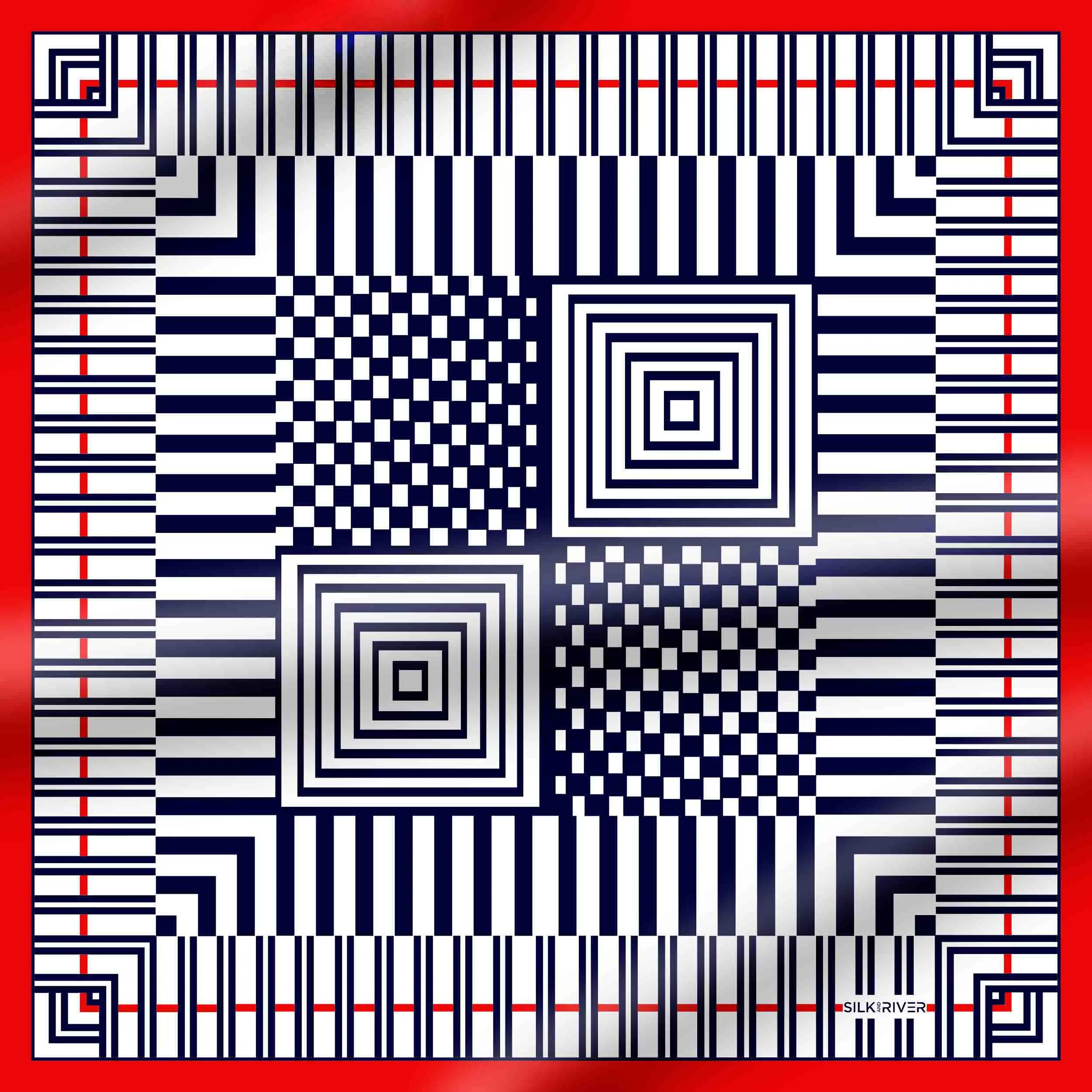 LINE & SQUARE WHITE-BLACK-RED