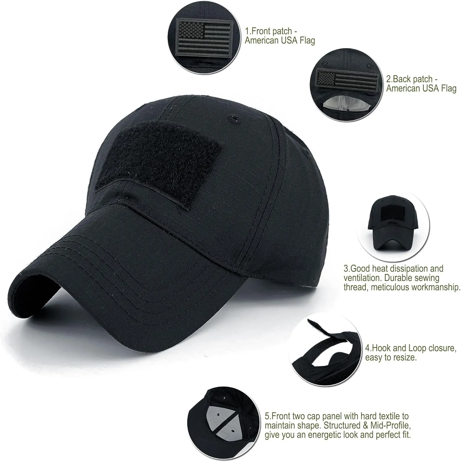 Men American Flag Patch Tactical Camo Baseball Cap Women USA Flag Military Army Patriotic Operator Camouflage Hat