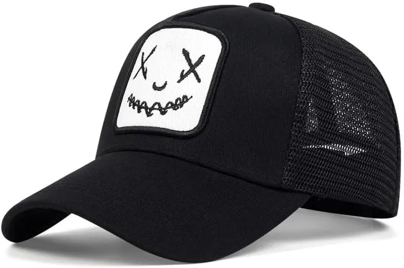 Men Women Face Embroidery Baseball Caps Cotton Adjustable Snapback Hats Hip Hop Mesh Cap Sun Hat