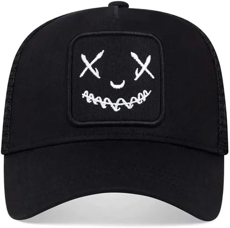 Men Women Face Embroidery Baseball Caps Cotton Adjustable Snapback Hats Hip Hop Mesh Cap Sun Hat