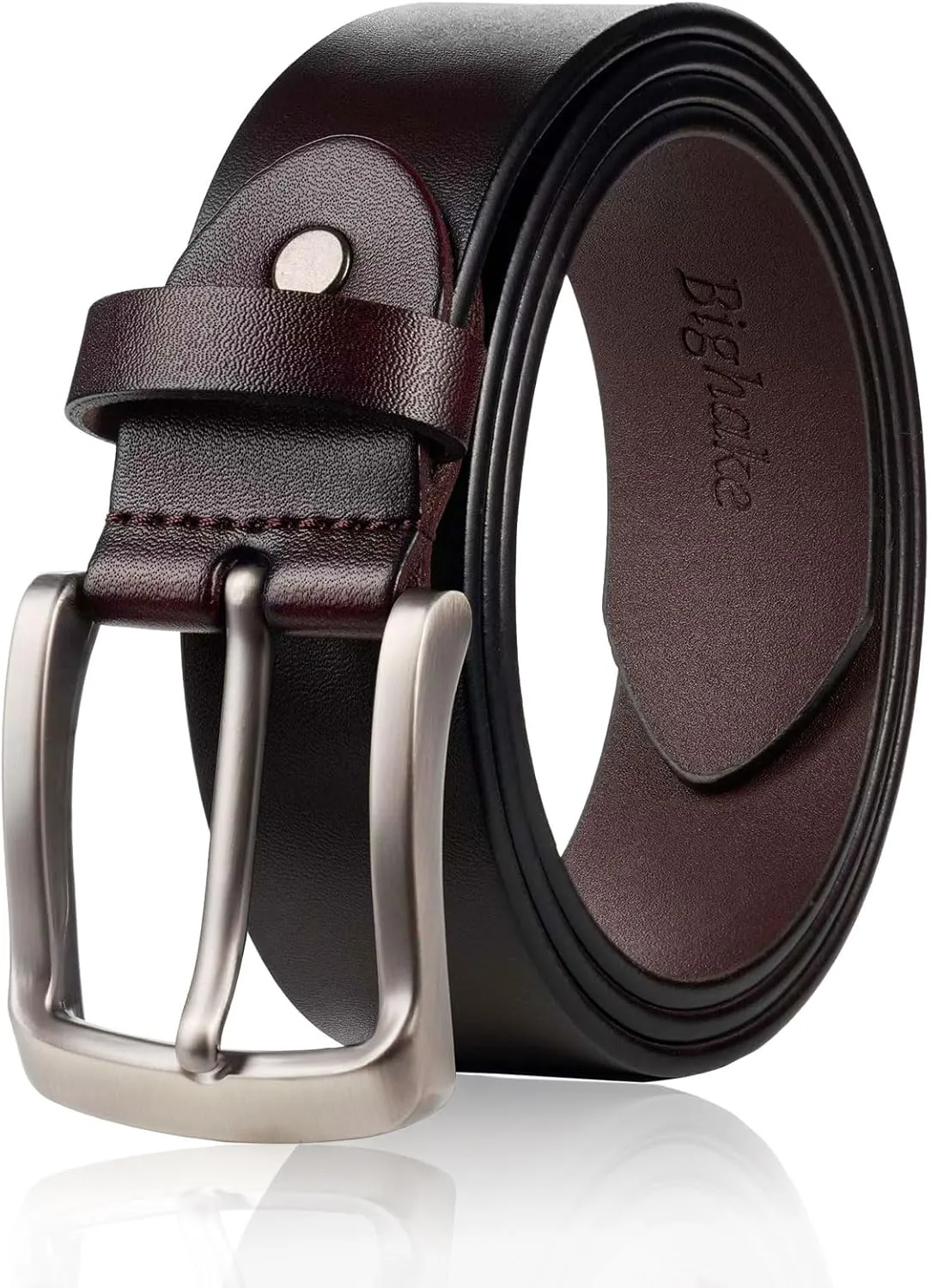 Men's Leather Belt - Heavy Duty Work Belt, Handmade Casual Belt for Jeans | Durable Genuine Leather Belts for Men