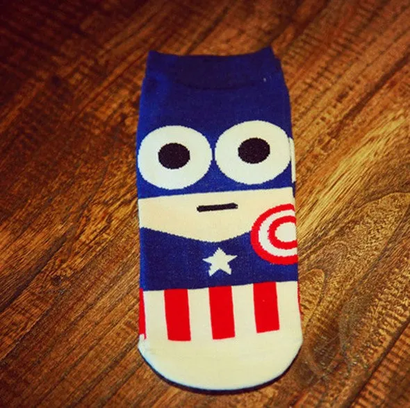 Men's Summer Breathable Short Socks With SuperHero Printing