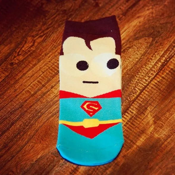 Men's Summer Breathable Short Socks With SuperHero Printing