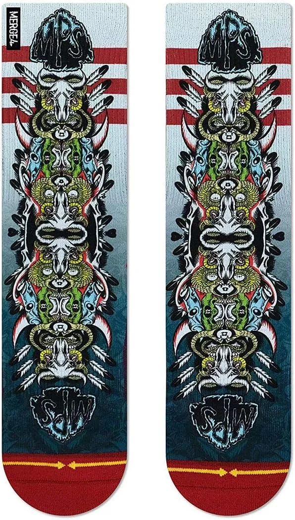 MERGE4 Jeff Ament M.P.S. Black Red Unisex Artist Crew Sock