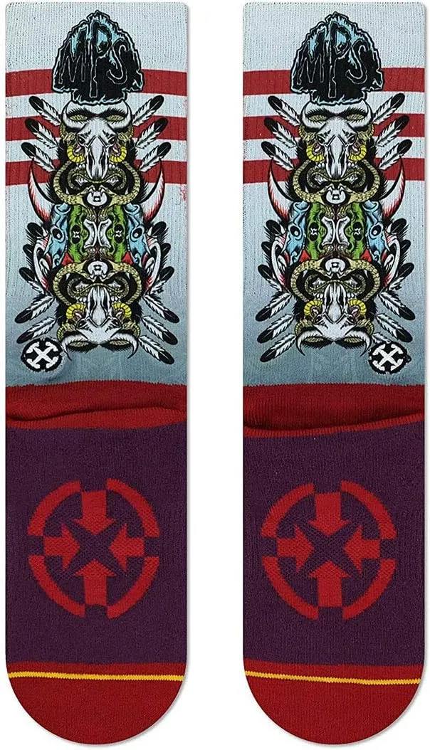 MERGE4 Jeff Ament M.P.S. Black Red Unisex Artist Crew Sock