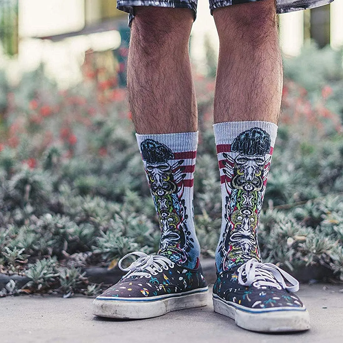 MERGE4 Jeff Ament M.P.S. Black Red Unisex Artist Crew Sock