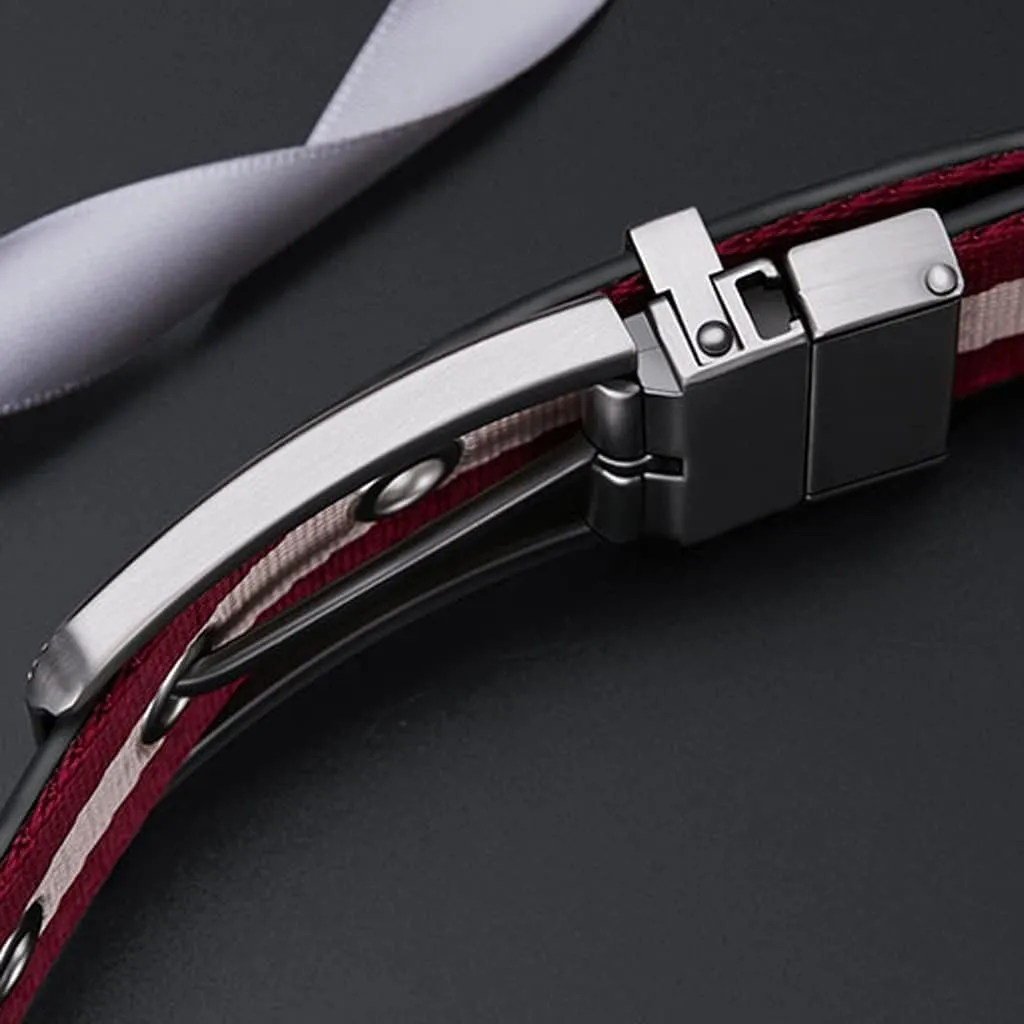 OLOTU Genuine Leather Belt for Men's 34 MM Waist Strap Fashion Dress Belts with Single Prong Buckle for Work and Business