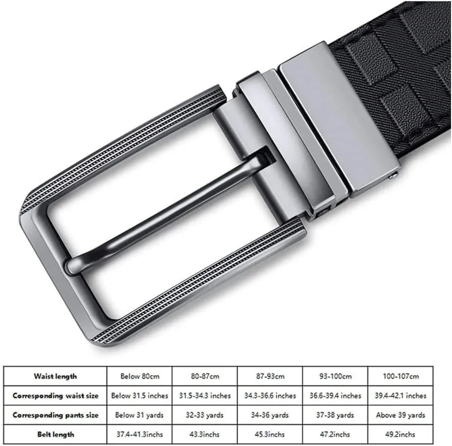 OLOTU Genuine Leather Belt for Men's 34 MM Waist Strap Fashion Dress Belts with Single Prong Buckle for Work and Business