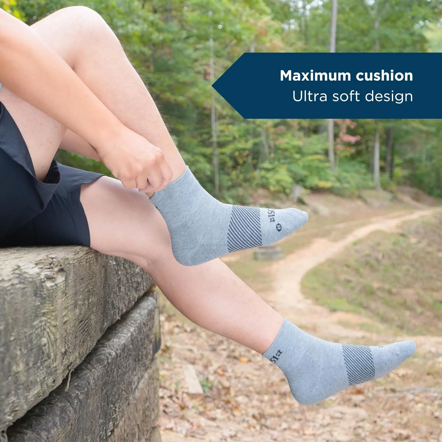 OS1st Wicked Comfort Quarter Crew Socks with light compression for maximum cushion, blister protection and breathable fabric