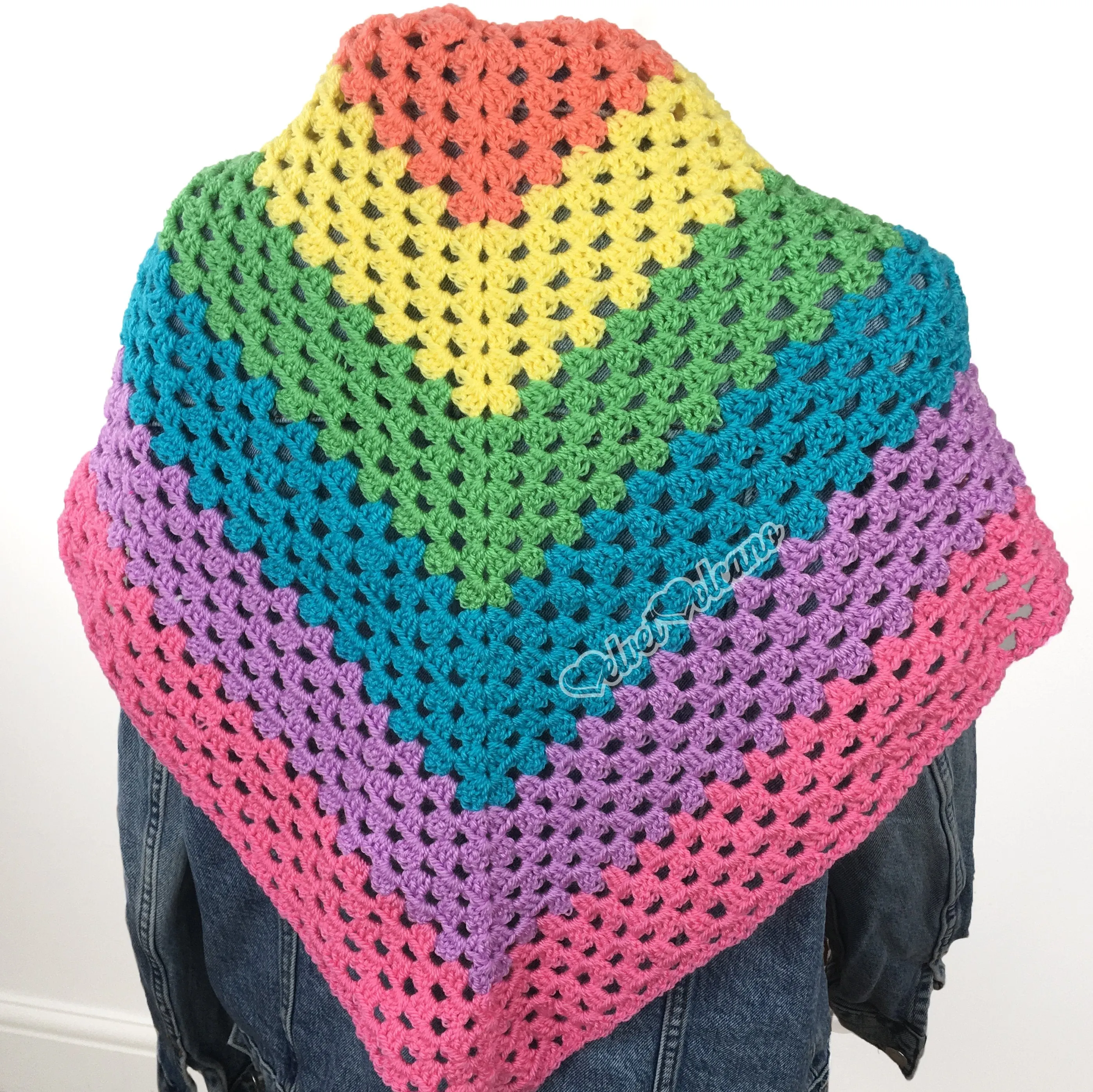 Pastel Rainbow Shawl Scarf