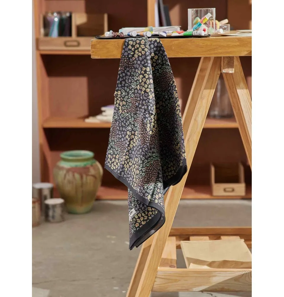 Patterned Viscose Cotton Square Hijab - Ditsy Floral Blue