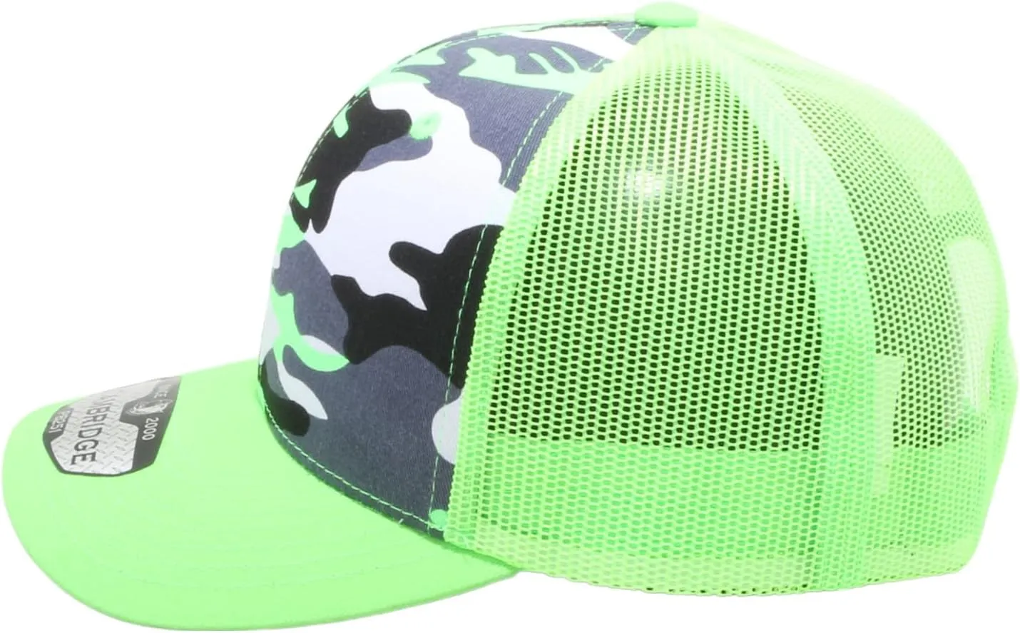 Pit Bull Premium Headwear Cambridge Trucker Hat Neon Camo Mesh Back Adjustable Snapback Hat Baseball Cap for Men & Women