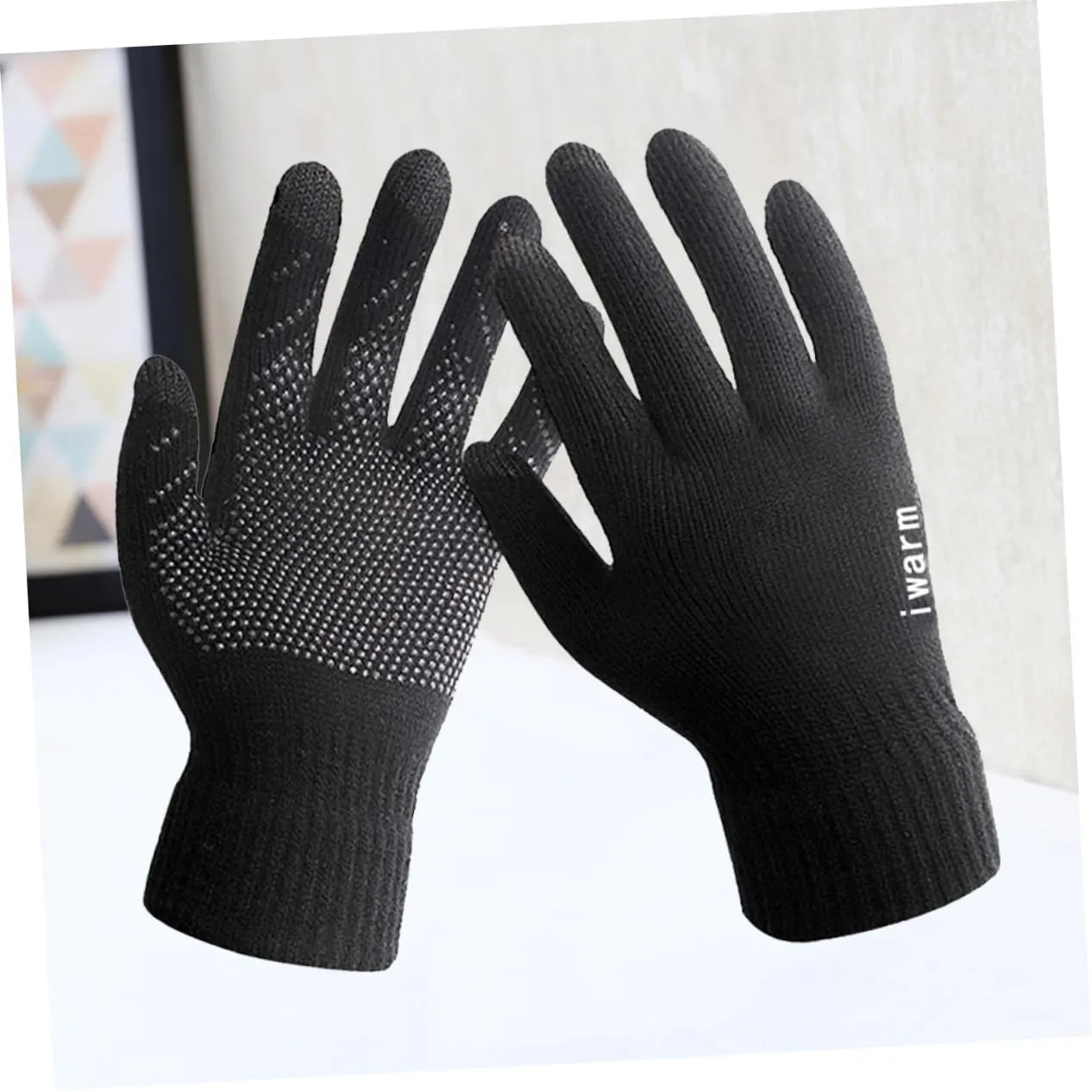 PRETYZOOM Thick Women Touch Unisex Slip Winter Warm Lined Sports Cycling Gloves Men Black