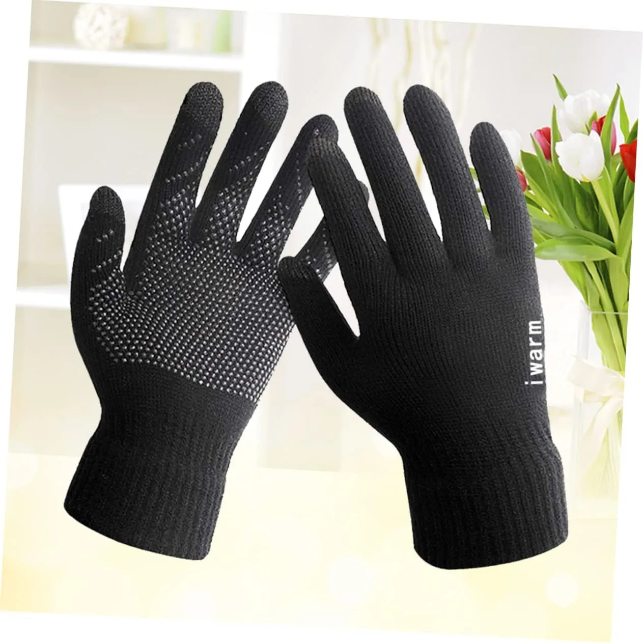 PRETYZOOM Thick Women Touch Unisex Slip Winter Warm Lined Sports Cycling Gloves Men Black