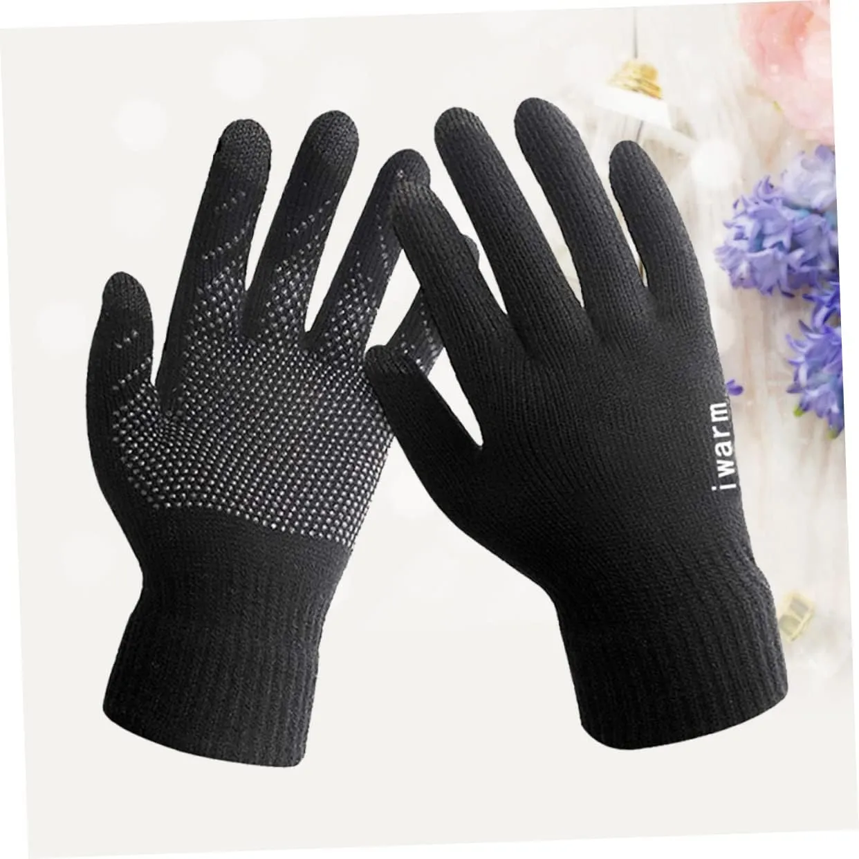 PRETYZOOM Thick Women Touch Unisex Slip Winter Warm Lined Sports Cycling Gloves Men Black