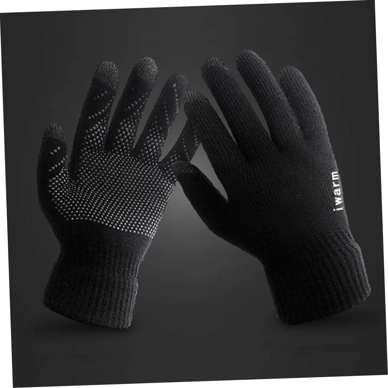PRETYZOOM Thick Women Touch Unisex Slip Winter Warm Lined Sports Cycling Gloves Men Black