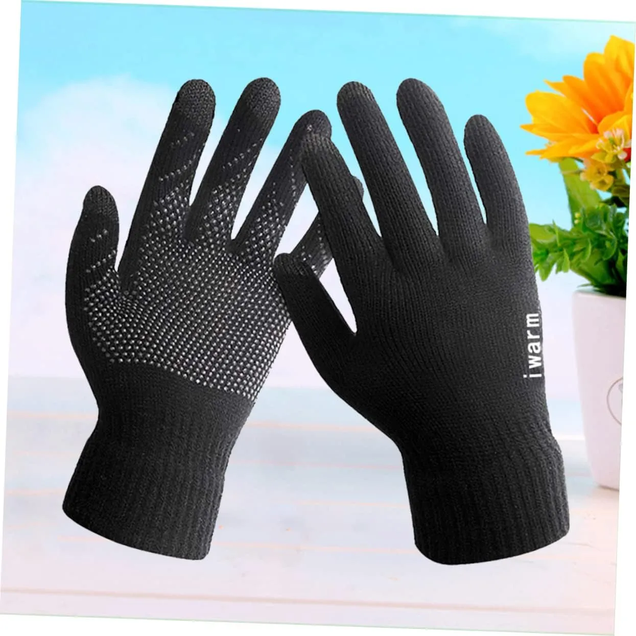 PRETYZOOM Thick Women Touch Unisex Slip Winter Warm Lined Sports Cycling Gloves Men Black