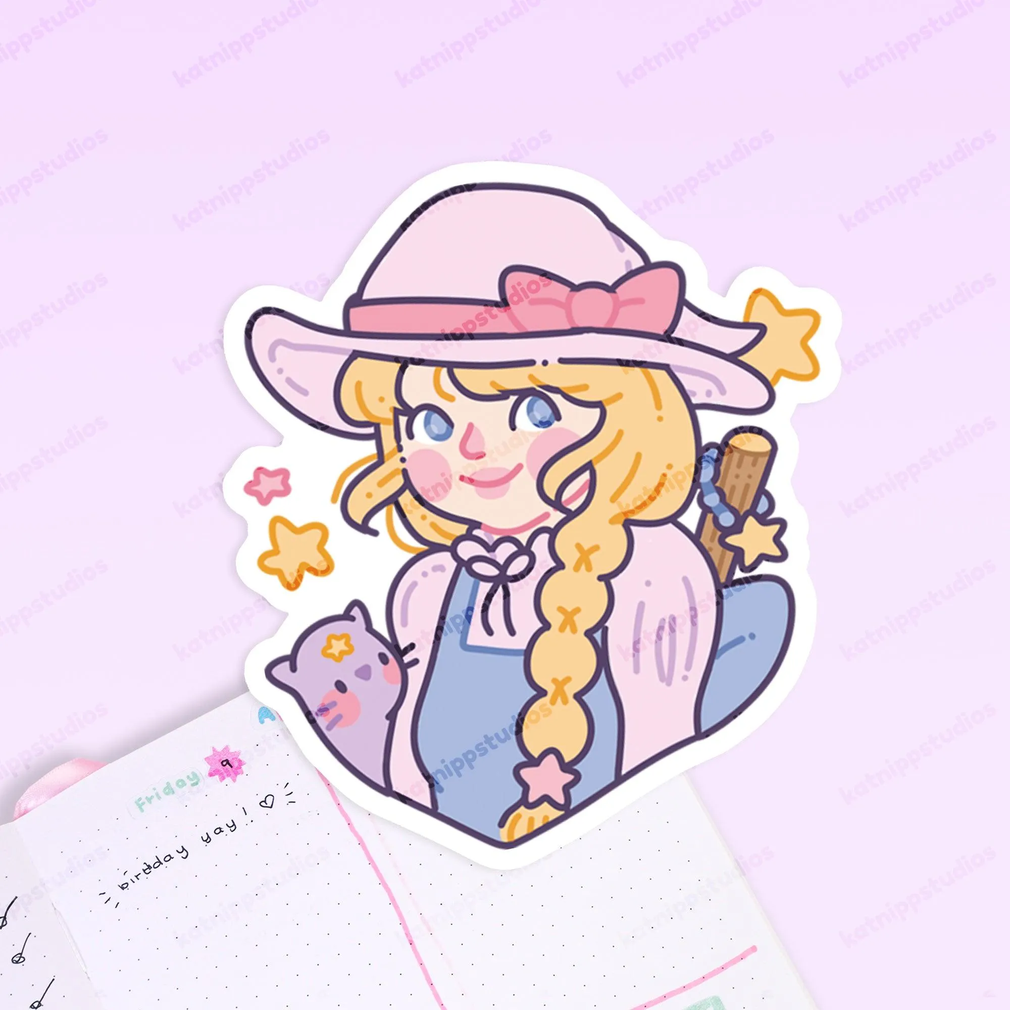 Primrose the Pastel Witch, Official Katnipp Die cut sticker