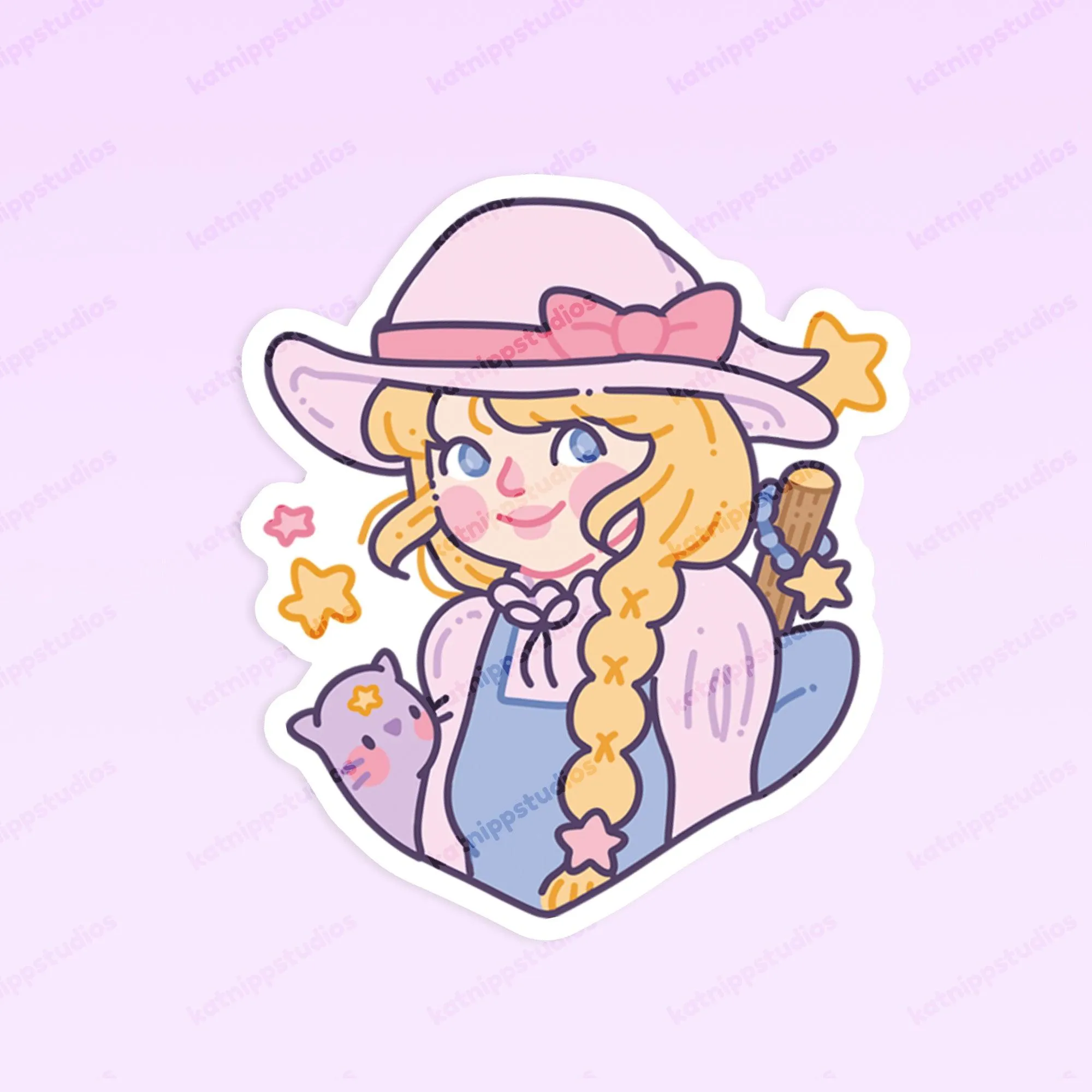 Primrose the Pastel Witch, Official Katnipp Die cut sticker