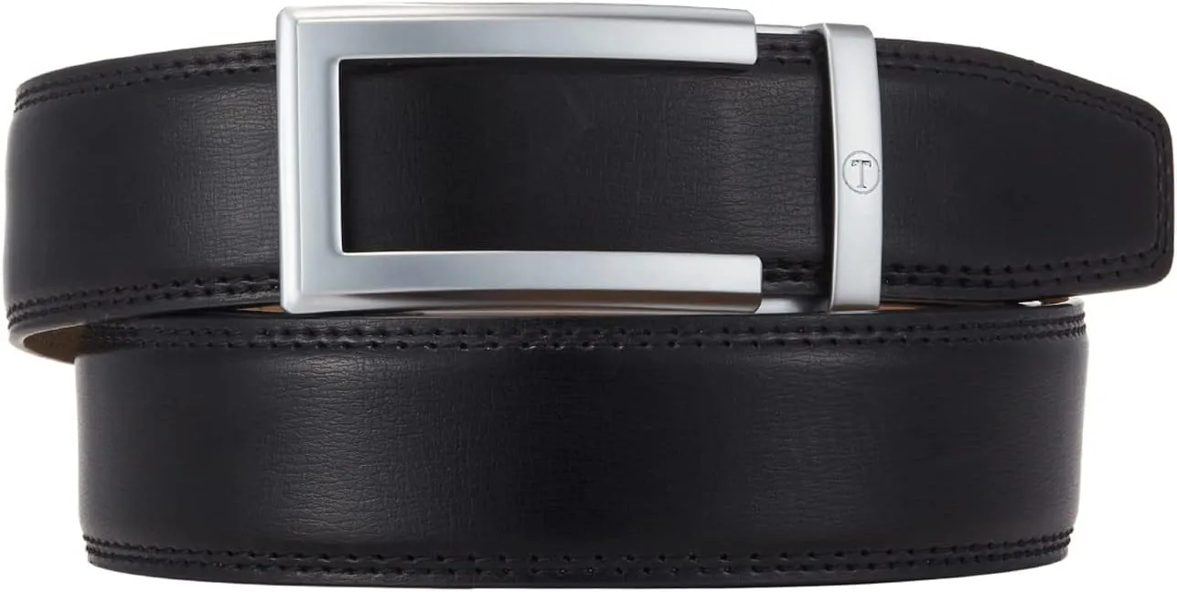 Ratchet Belts for Men, Mens Belt 32" to 45" Waist Adjustable, 1 3/8" Wide Genuine Leather